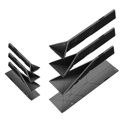 POLYGONS FLAT 3IN1 FOLDING MEASURING SPOONS  2 Spoons with 6 Different Sizes Black